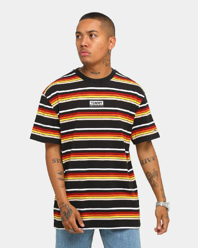 Tommy Jeans TJM Yarn Dye Stripe T-Shirt Smooth Black/Multi Trendy Layered Pocket Jeans Tommy Jeans TJM Yarn Dye Stripe T-Shirt Smooth Black/Multi Trendy Layered Pocket Jeans