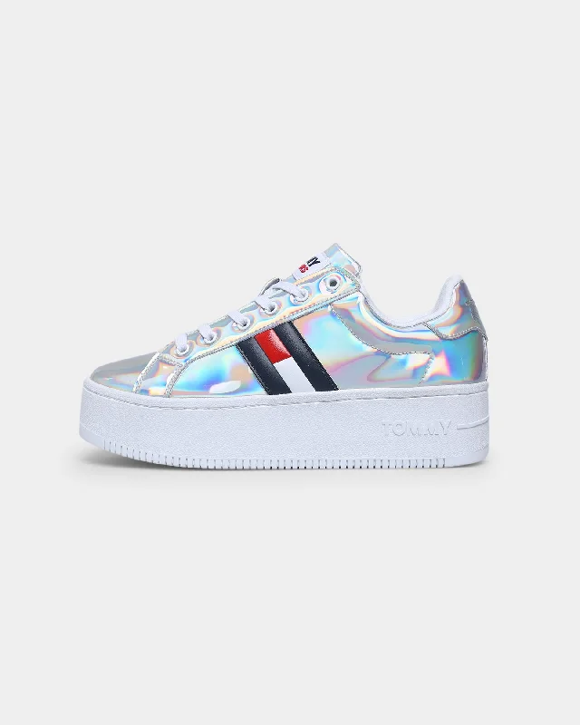 Tommy Jeans Women's Iridescent Ironic Sneaker Iridescent Cozy Wide-Legged Jeans