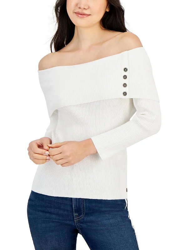 Womens Button Trim Ribbed Turtleneck Sweater Faux Fur Fabric Real Fur Fabric Shearling Fabric