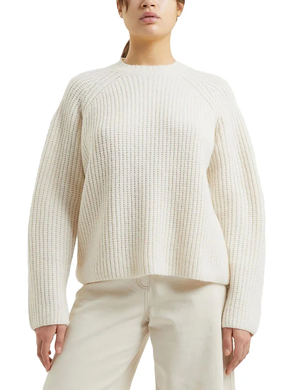 Womens Cable Knit Casual Crewneck Sweater Fleece Sweater Nylon Polyester