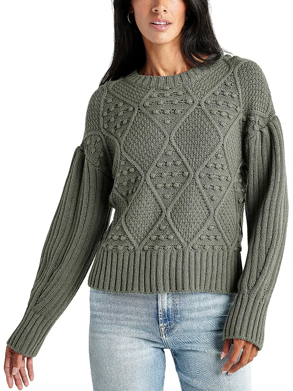 Womens Knit Mocked Neck Pullover Sweater Modern Contemporary Chic