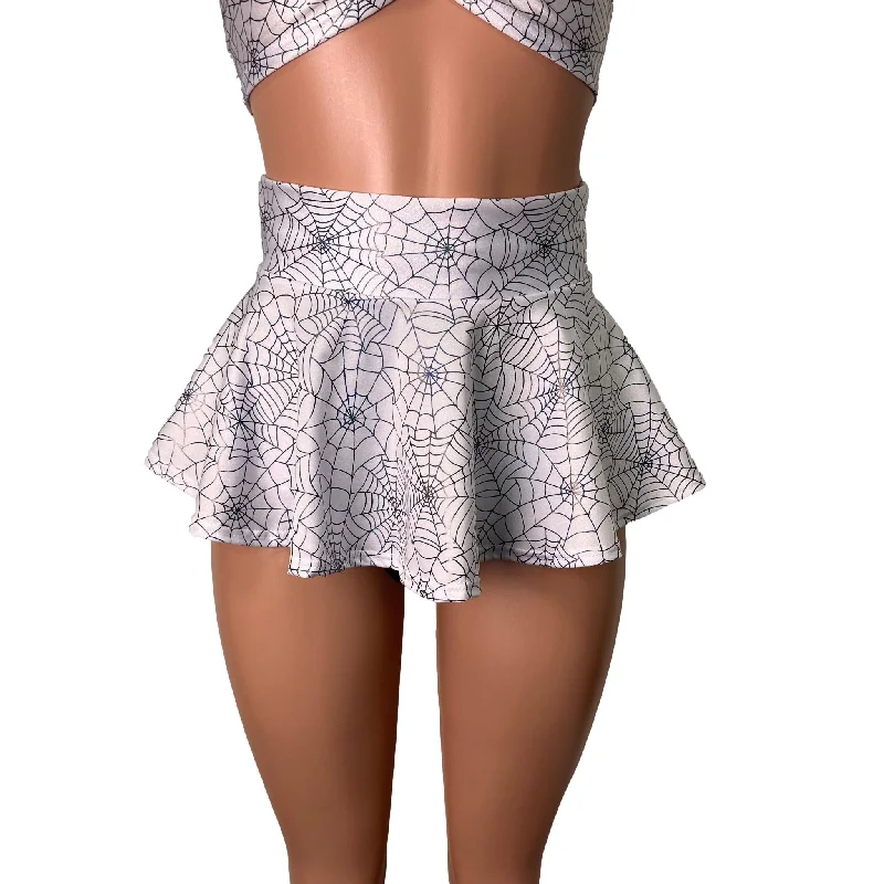 10" Super Mini Spider Web High Waisted Skater Skirt summer skirt style