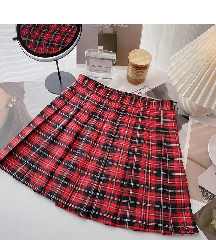Age reducing retro versatile pleated skirt  5668 tiered skirt playful