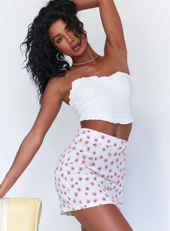 Alicya Mini Skirt White seamless skirt comfort