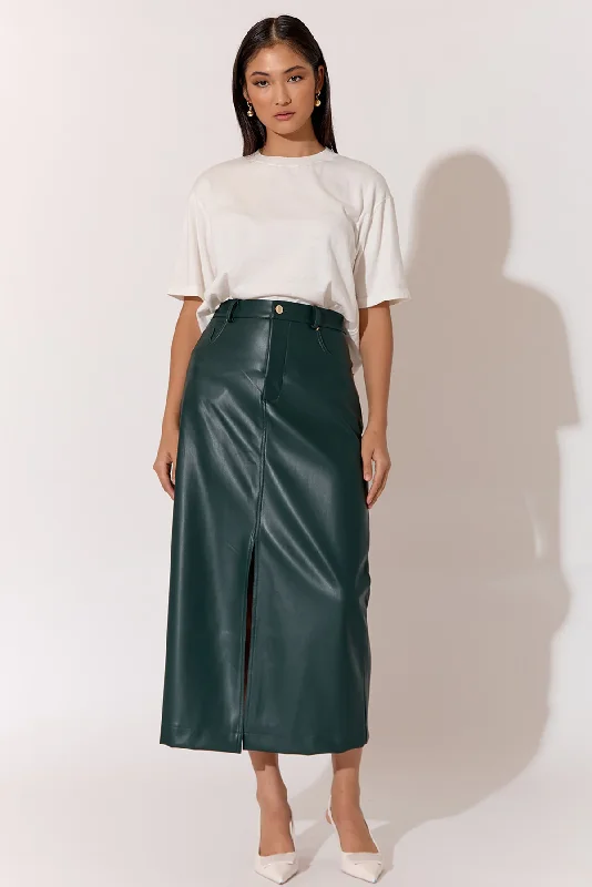ASHER FAUX LEATHER SKIRT velvet skirt plush