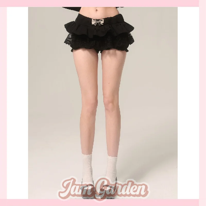 Black temperament and high-end bow skirt spandex blend skirt
