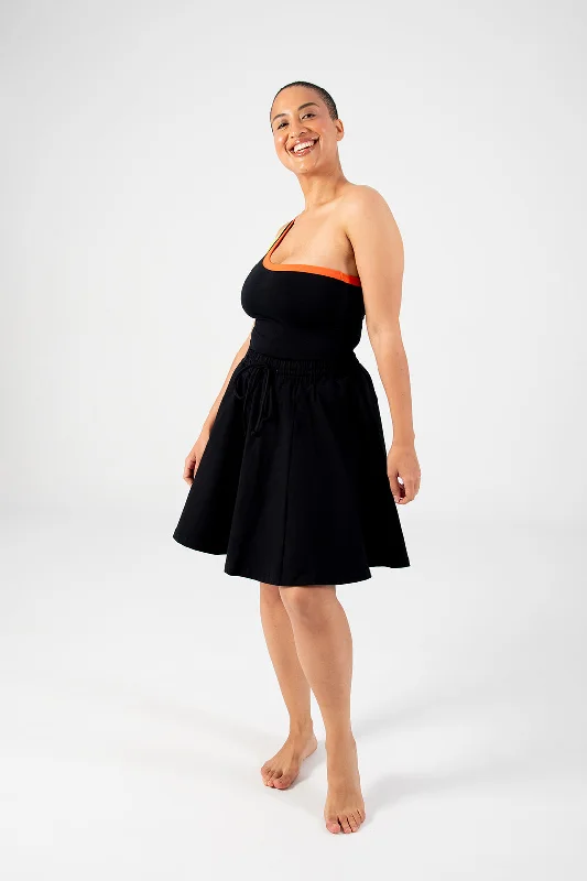 Circle Mini Skirt in Black denim skirt trendy