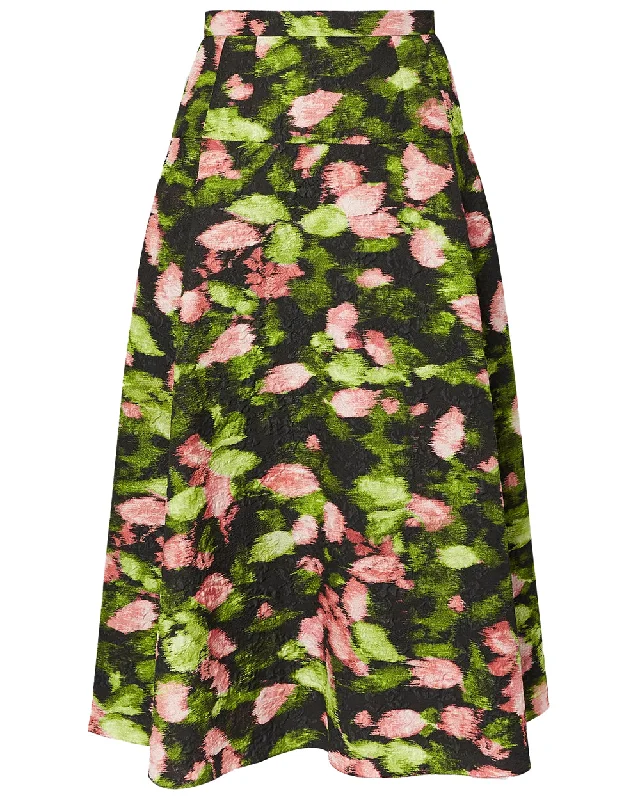 Black Gathered Voluminous Skirt denim skirt stylish