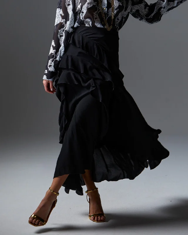 Fate + Becker Loyal Maxi Skirt -Black relaxed fit skirt