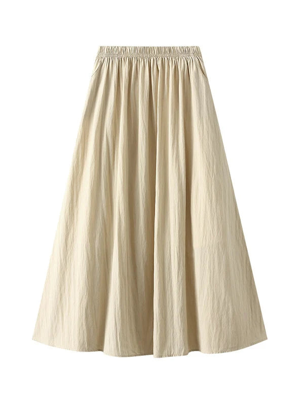 High Waist Retro Casual Pleated Skirt zip skirt side