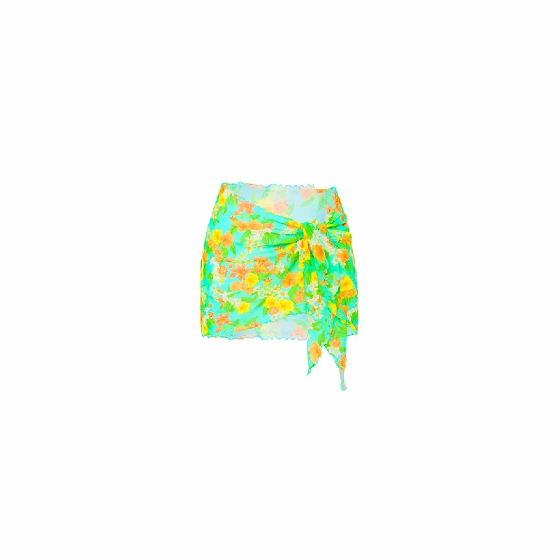 Kulani Kinis Mini Mesh Sarong Skirt-Sunkissed Soul leather skirt sleek