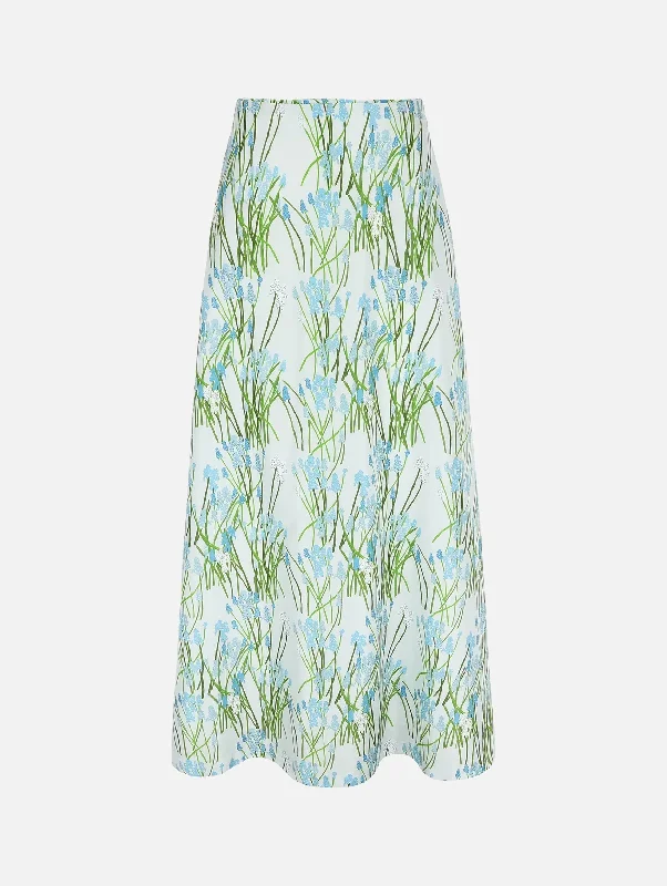 Leanne Long Skirt in Grape Hyacint elastic waist skirt