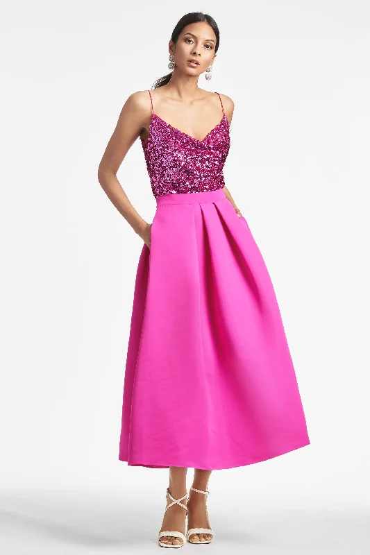 Leighton Skirt - Cerise leather skirt durable