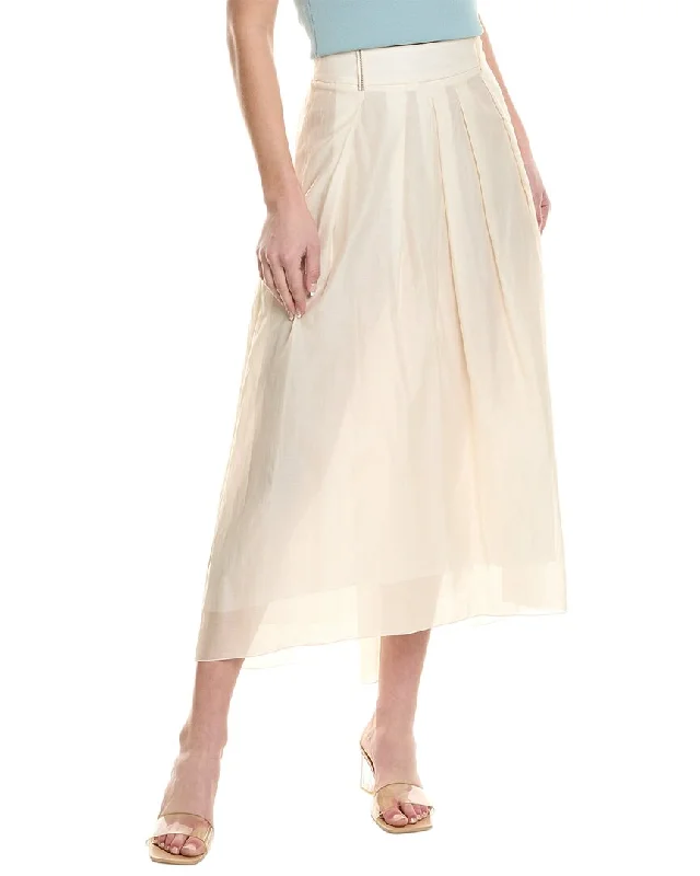 Peserico Silk-Blend Pleated Skirt leather skirt bold