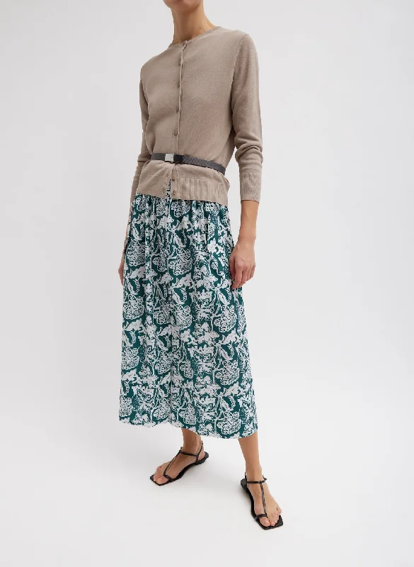 Recycled Nylon Batik Full Skirt leather skirt sleek