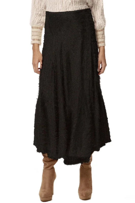 Stellah Textured Flare Skirt cashmere skirt soft
