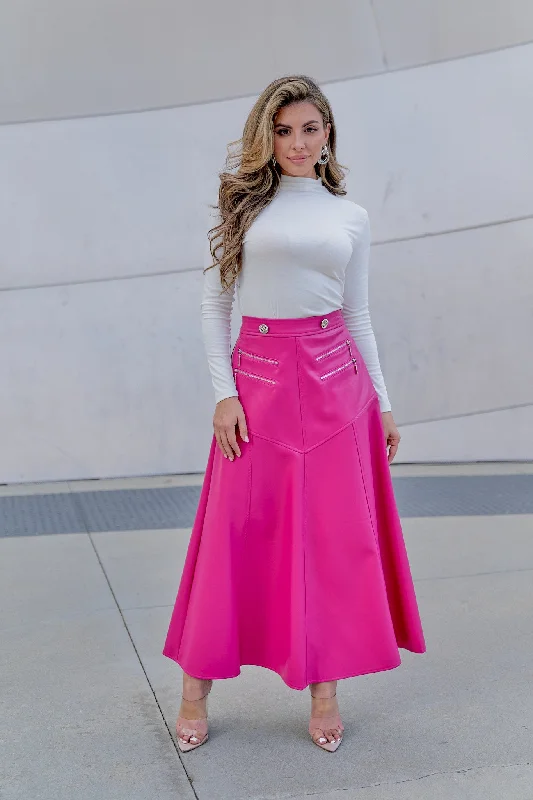 Zippered Leather Skirt linen skirt natural