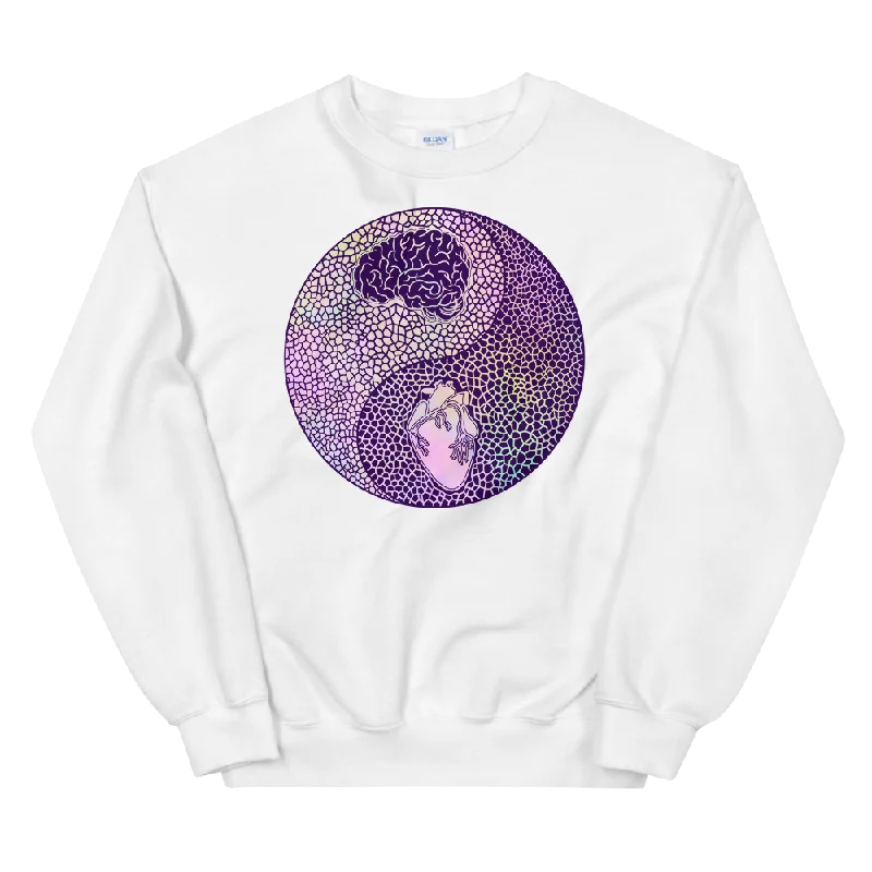 Balance Graphic Sweatshirt Hoodie with Hidden Zipper Minimalist Clean