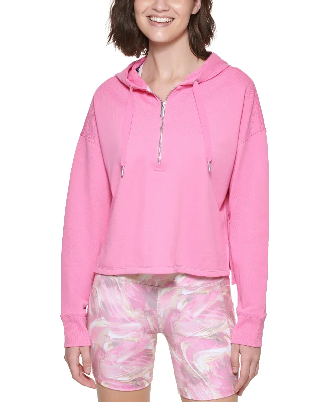Calvin Klein Performance Womens Half Zip Hoodie Hoodie with Mock Neck Collared Structured Calvin Klein Performance Womens Half Zip Hoodie Hoodie with Mock Neck Collared Structured