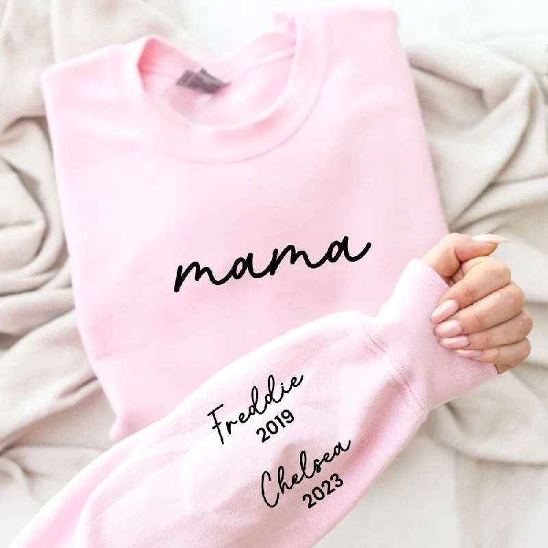 On My Sleeve Personalised Mama Sweatshirt Hoodie with Gradient Ombre Colorful