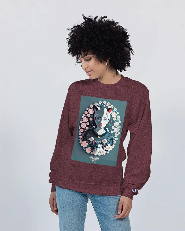 Silverfox flower Unisex Sweatshirt | Champion Hoodie with Longline Fit Extended Stylish Silverfox flower Unisex Sweatshirt | Champion Hoodie with Longline Fit Extended Stylish