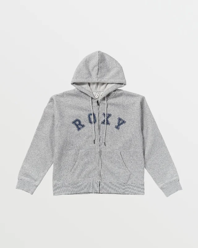 Team Roxy Evening Hike Zip-Up Sweatshirt - Heritage Heather Hoodie with Drawcord Adjustable Secure Team Roxy Evening Hike Zip-Up Sweatshirt - Heritage Heather Hoodie with Drawcord Adjustable Secure