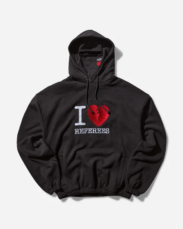 Men's I Love Referees Masked Hoodie Black Hoodie with Oversized Fit Loose Comfortable Men's I Love Referees Masked Hoodie Black Hoodie with Oversized Fit Loose Comfortable