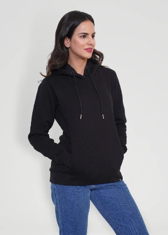 Women Fleece Hoodie Sweatshirt | Black | Pronk Hoodie Sweatshirt Pullover